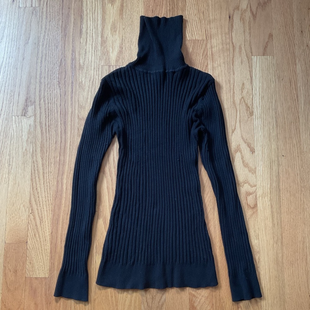 turtleneck ⭐️ Macy’s ⭐️ black ⭐️ ribbed knit - Picture 3 of 6